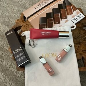 Dior Lip Glow Butter & Mini Lip Glow Addict Duo — Red and Pink